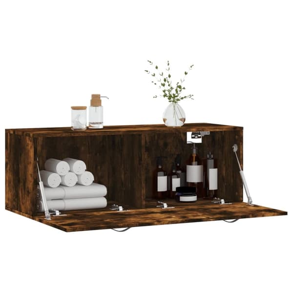 Opbevaringsskabe - Living vægskab 100x36,5x35 cm konstrueret træ røget sonoma-eg