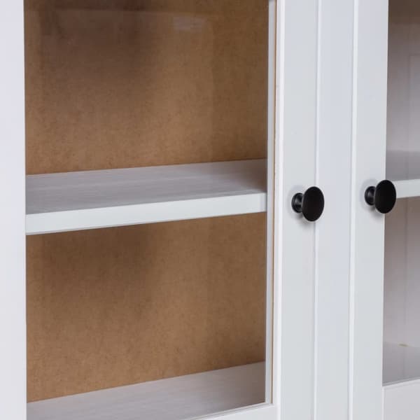 Opbevaringsskabe - Living skænk Panama-serien 93x40x80 cm massivt fyrretræ hvid