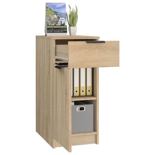 Opbevaringsskabe - Living skrivebord 33,5x50x75 cm konstrueret træ sonoma-eg