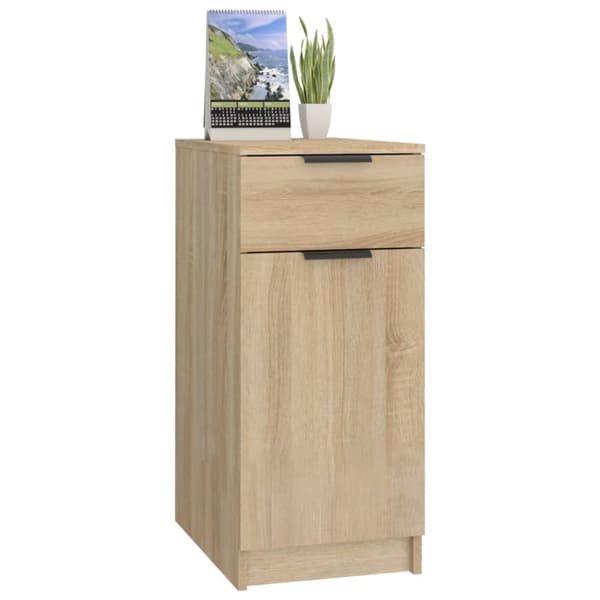 Opbevaringsskabe - Living skrivebord 33,5x50x75 cm konstrueret træ sonoma-eg