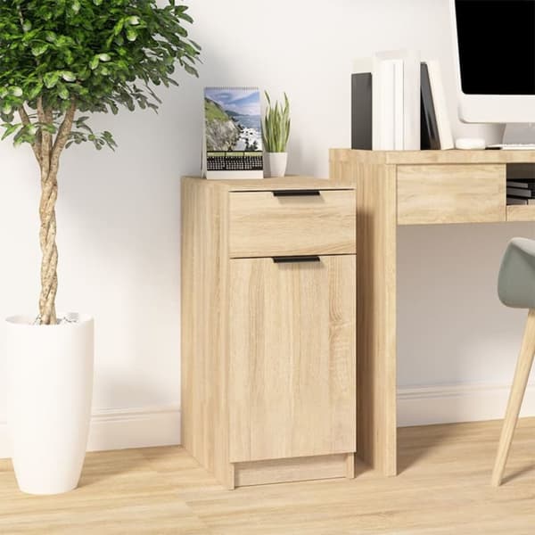 Opbevaringsskabe - Living skrivebord 33,5x50x75 cm konstrueret træ sonoma-eg