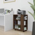 Miniatyrbillede 2 af 11: Opbevaringsskabe - Living skab med hjul 60x35x75 cm konstrueret træ brun egetræsfarve