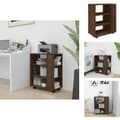 Miniatyrbillede 1 af 11: Opbevaringsskabe - Living skab med hjul 60x35x75 cm konstrueret træ brun egetræsfarve