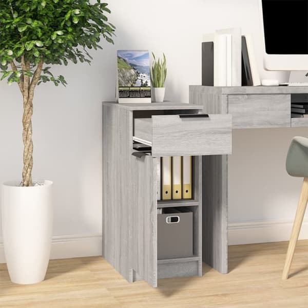 Opbevaringsskabe - Living skrivebord 33,5x50x75 cm konstrueret træ grå sonoma-eg