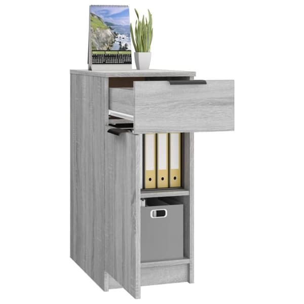 Opbevaringsskabe - Living skrivebord 33,5x50x75 cm konstrueret træ grå sonoma-eg