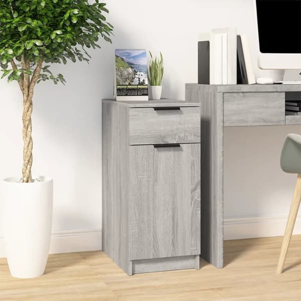 Opbevaringsskabe - Living skrivebord 33,5x50x75 cm konstrueret træ grå sonoma-eg