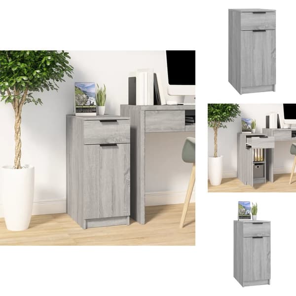 Opbevaringsskabe - Living skrivebord 33,5x50x75 cm konstrueret træ grå sonoma-eg