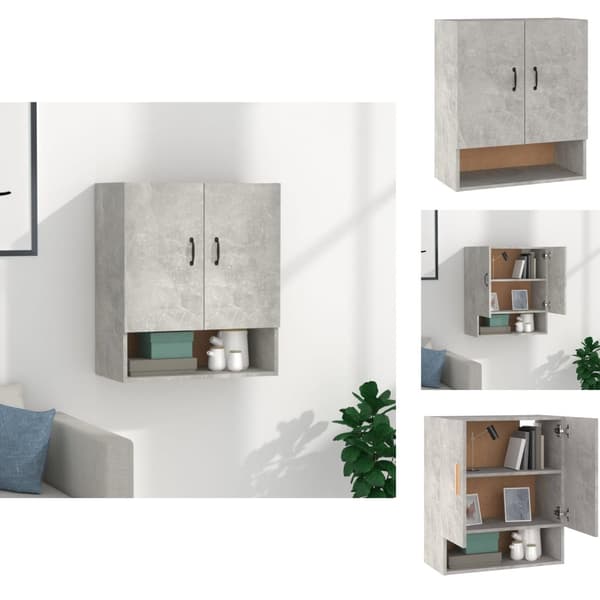 Opbevaringsskabe - Living vægskab 60x31x70 cm konstrueret træ betongrå