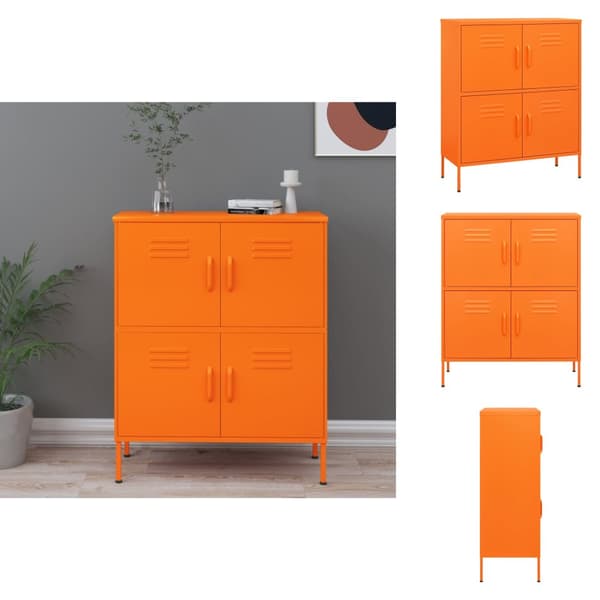Opbevaringsskabe - Living opbevaringsskab 80x35x101,5 cm stål orange