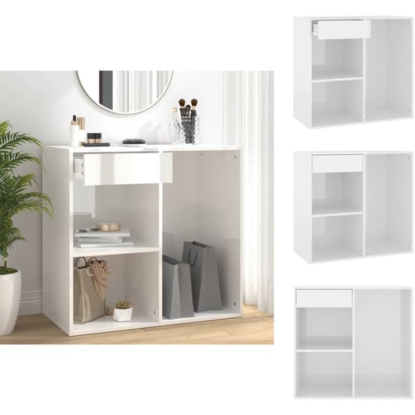 Opbevaringsskabe - Living badeværelsesskab 80x40x75 cm konstrueret træ hvid højglans