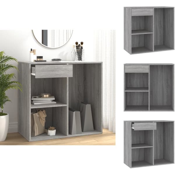 Opbevaringsskabe - Living badeværelsesskab 80x40x75 cm konstrueret træ grå sonoma-eg