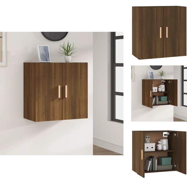 Opbevaringsskabe - Living vægskab 60x30x60 cm konstrueret træ brun egetræsfarve