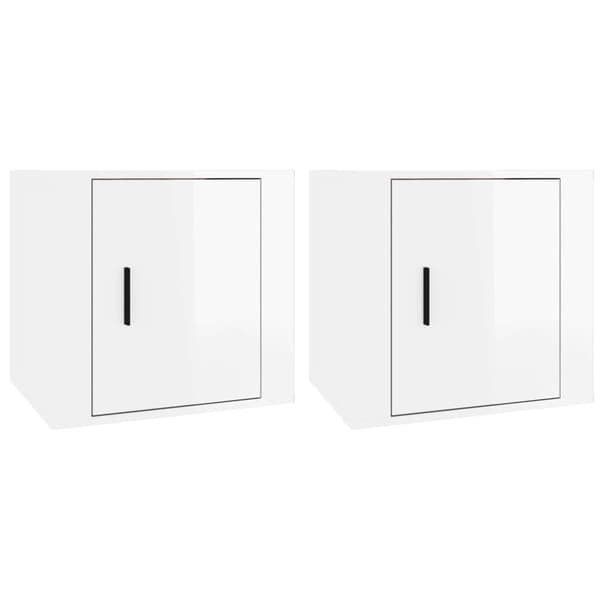 Förvaringsskåp & garderober - Living Sängbord 2 st vit högglans 50x39x47 cm