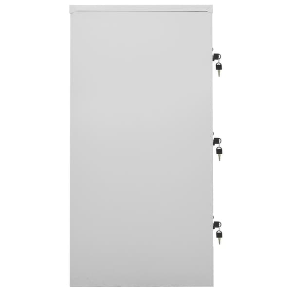 Opbevaringsskabe - Living skab 90x45x92,5 cm stål lysegrå og rød