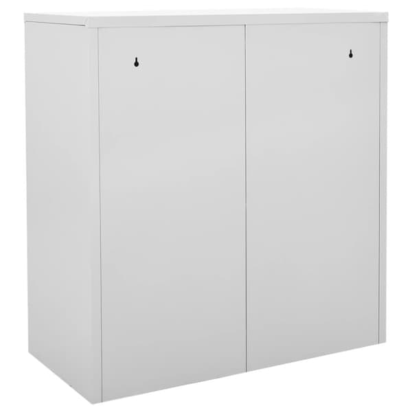 Opbevaringsskabe - Living skab 90x45x92,5 cm stål lysegrå og rød