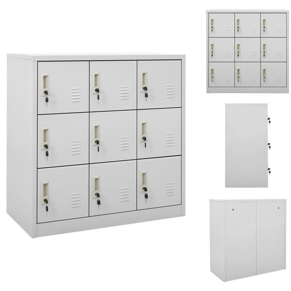 Opbevaringsskabe - Living skab 90x45x92,5 cm stål lysegrå