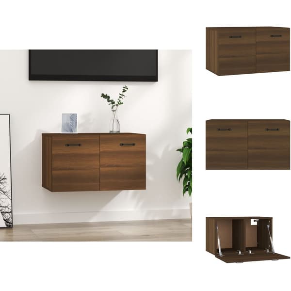 Förvaringsskåp & garderober - Living Väggskåp brun ek 60x36,5x35 cm konstruerat trä