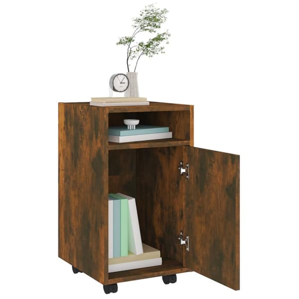 Opbevaringsskabe - Living skab med hjul 33x38x60 cm konstrueret træ røget eg