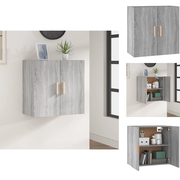 Opbevaringsskabe - Living vægskab 60x30x60 cm konstrueret træ grå sonoma-eg