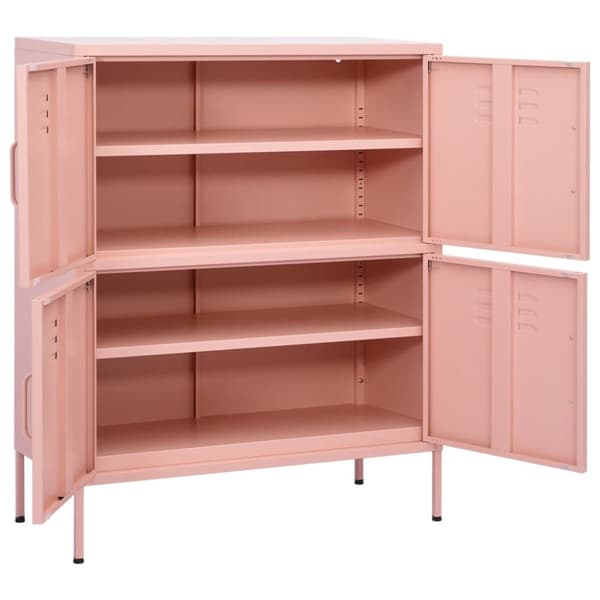 Opbevaringsskabe - Living opbevaringsskab 80x35x101,5 cm stål lyserød