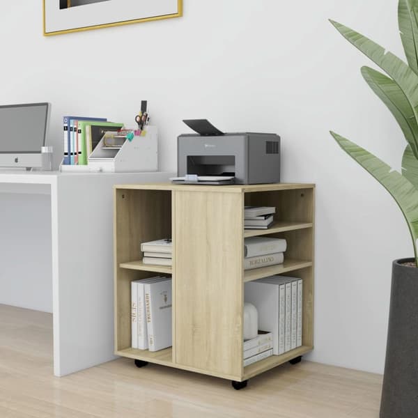 Opbevaringsskabe - Living skab med hjul 60x53x72 cm konstrueret træ sonoma-eg