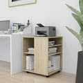 Miniatyrbillede 4 af 10: Opbevaringsskabe - Living skab med hjul 60x53x72 cm konstrueret træ sonoma-eg