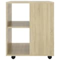 Miniatyrbillede 5 af 10: Opbevaringsskabe - Living skab med hjul 60x53x72 cm konstrueret træ sonoma-eg