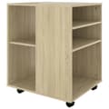 Miniatyrbillede 6 af 10: Opbevaringsskabe - Living skab med hjul 60x53x72 cm konstrueret træ sonoma-eg