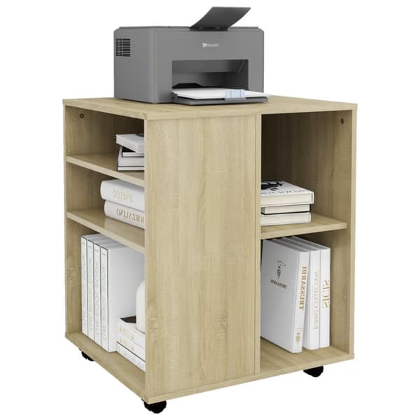 Opbevaringsskabe - Living skab med hjul 60x53x72 cm konstrueret træ sonoma-eg