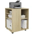 Miniatyrbillede 8 af 10: Opbevaringsskabe - Living skab med hjul 60x53x72 cm konstrueret træ sonoma-eg