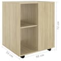 Miniatyrbillede 10 af 10: Opbevaringsskabe - Living skab med hjul 60x53x72 cm konstrueret træ sonoma-eg