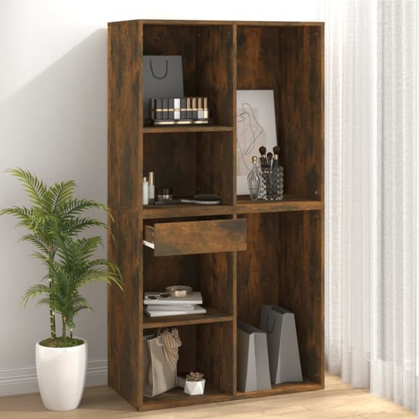 Opbevaringsskabe - Living badeværelsesskab 80x40x75 cm konstrueret træ røget egetræ