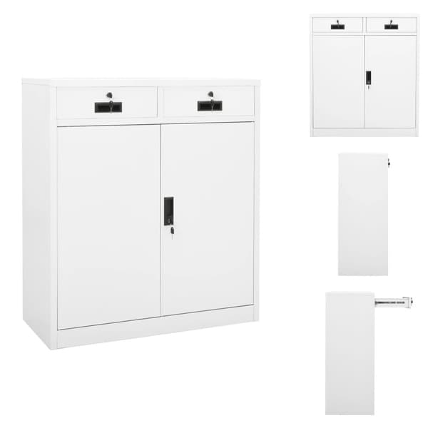 Förvaringsskåp & garderober - Living Dokumentskåp vit 90x40x102 cm stål