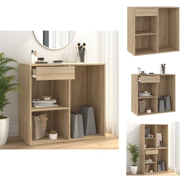 Opbevaringsskabe - Living badeværelsesskab 80x40x75 cm konstrueret træ sonoma-eg