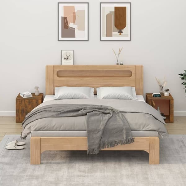 Förvaringsskåp & garderober - Living Sängbord 2 st Rökfärgad ek 50x39x47 cm