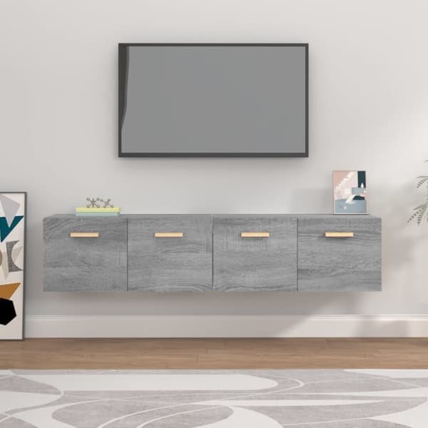 Opbevaringsskabe - Living vægskabe 2 stk. 80x35x36,5 cm konstrueret træ grå sonoma-eg