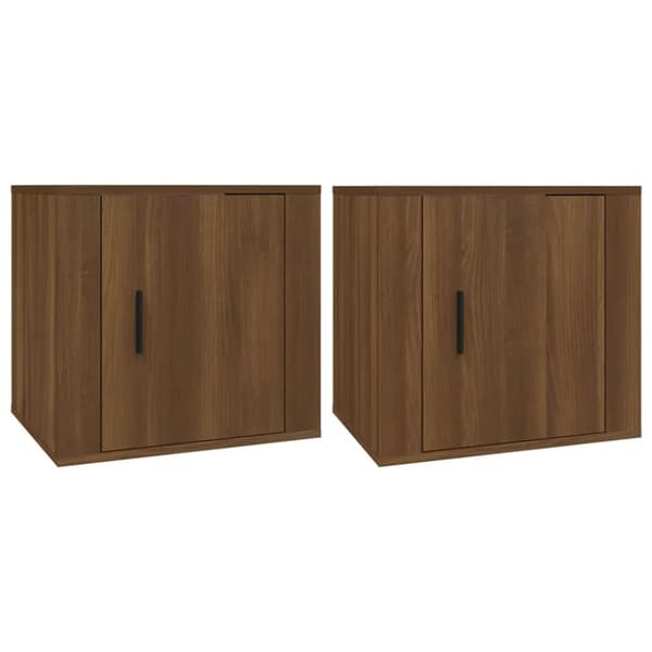 Förvaringsskåp & garderober - Living Sängbord 2 st brun ek 50x39x47 cm