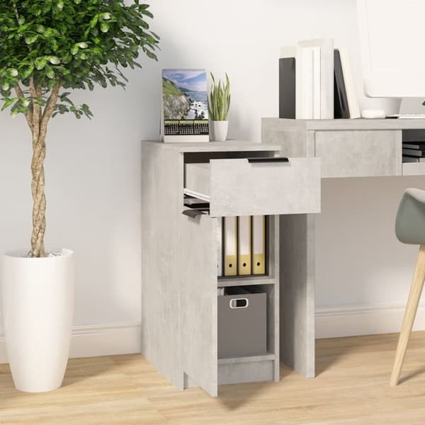 Opbevaringsskabe - Living skrivebord 33,5x50x75 cm konstrueret træ betongrå