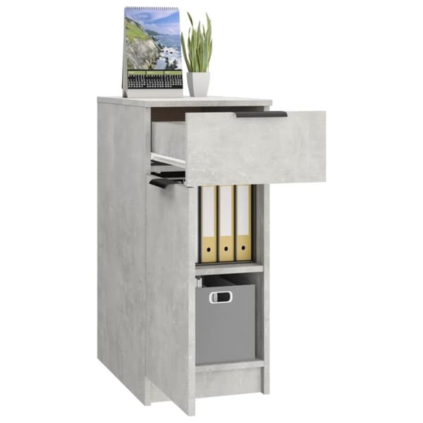 Opbevaringsskabe - Living skrivebord 33,5x50x75 cm konstrueret træ betongrå