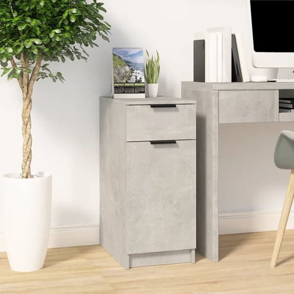 Opbevaringsskabe - Living skrivebord 33,5x50x75 cm konstrueret træ betongrå