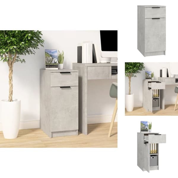 Opbevaringsskabe - Living skrivebord 33,5x50x75 cm konstrueret træ betongrå