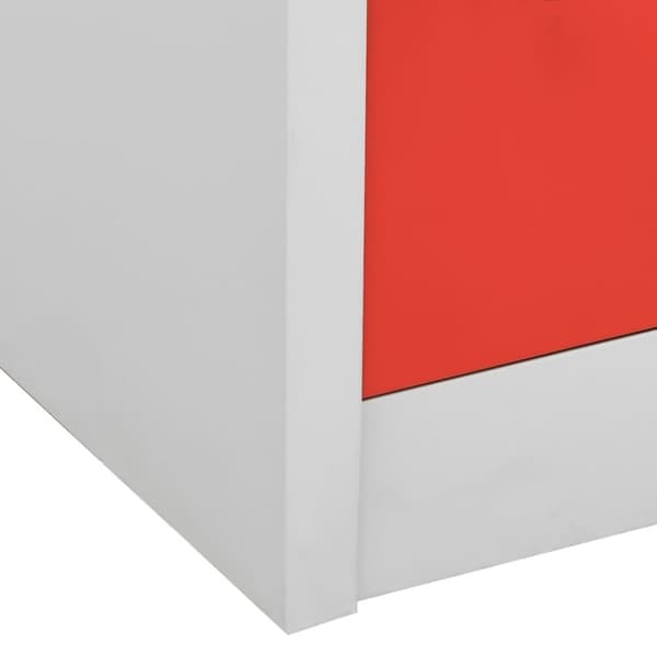 Opbevaringsskabe - Living skab 90x45x92,5 cm stål lysegrå og rød