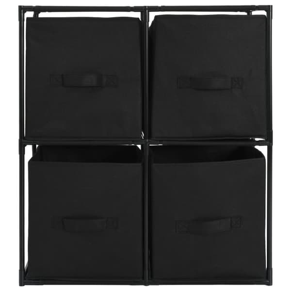Opbevaringsskabe - Living reol med 4 stofkurve 63x30x71 cm stål sort