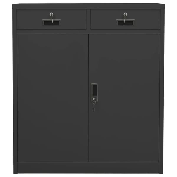 Förvaringsskåp & garderober - Living Dokumentskåp antracit 90x40x102 cm stål