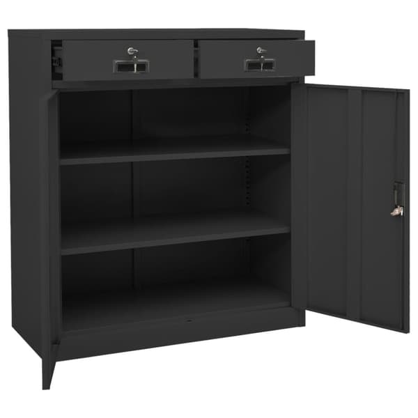 Förvaringsskåp & garderober - Living Dokumentskåp antracit 90x40x102 cm stål