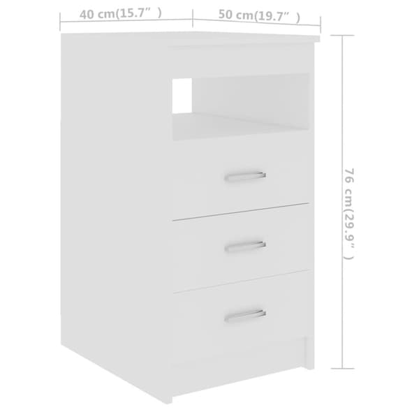 Förvaringsskåp & garderober - Living Byrå vit 40x50x76 cm konstruerat trä