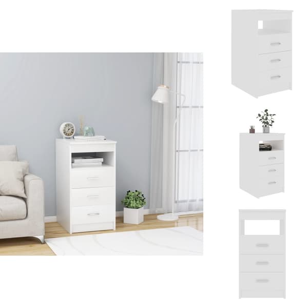 Förvaringsskåp & garderober - Living Byrå vit 40x50x76 cm konstruerat trä