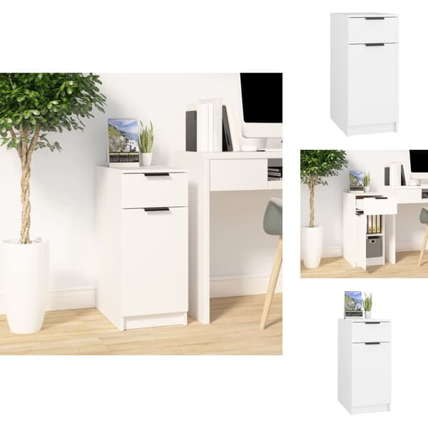 Opbevaringsskabe - Living skrivebord 33,5x50x75 cm konstrueret træ hvid