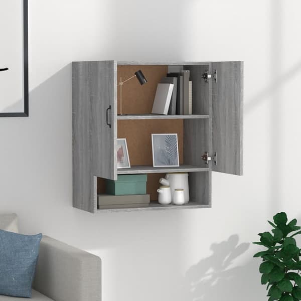 Opbevaringsskabe - Living vægskab 60x31x70 cm konstrueret træ grå sonoma-eg