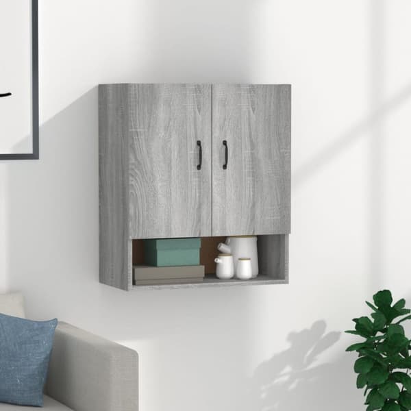 Opbevaringsskabe - Living vægskab 60x31x70 cm konstrueret træ grå sonoma-eg